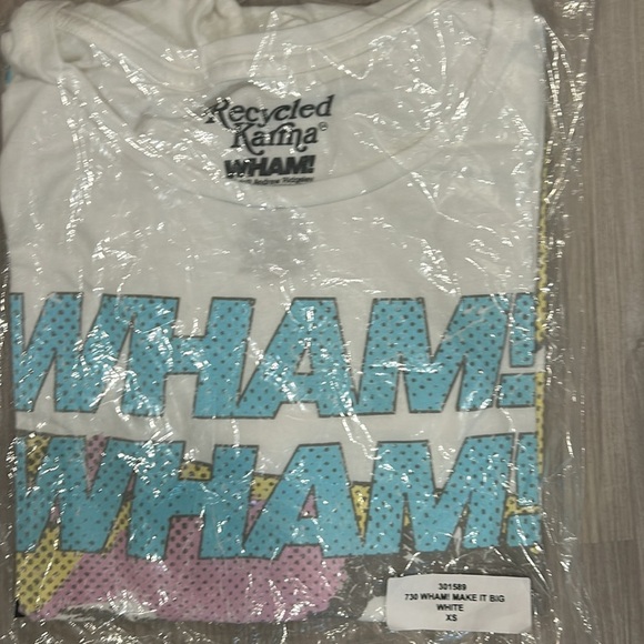 Recycled Karma WHAM!! Make it big extra small white T XS - Picture 2 of 3